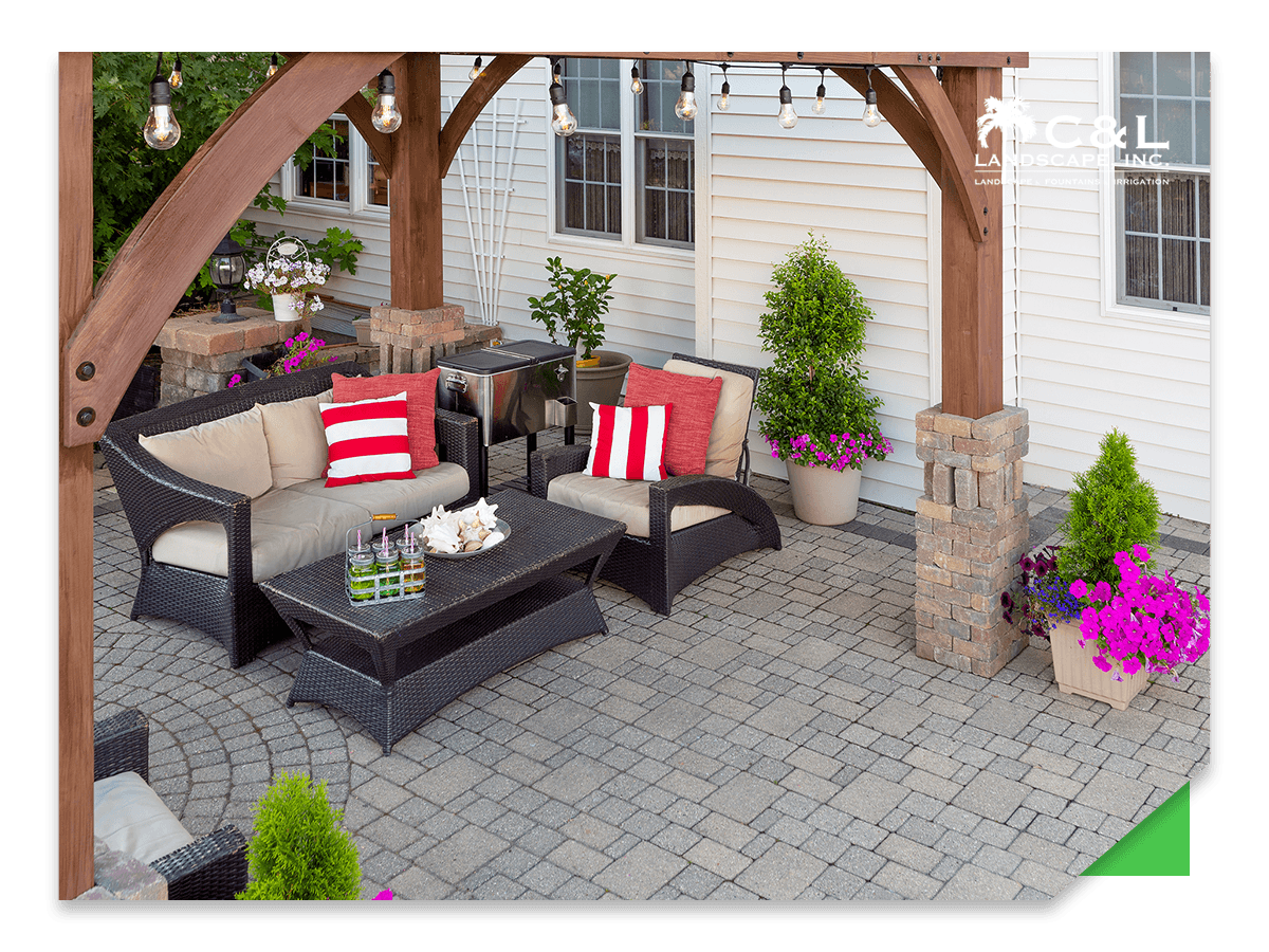 Back patio seating area